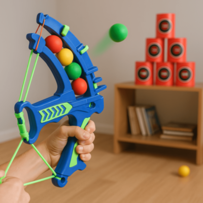 Set Tir cu Arcul și Ținte – Lansator cu Bile Moi Colorate (culoare aleatorie) | image