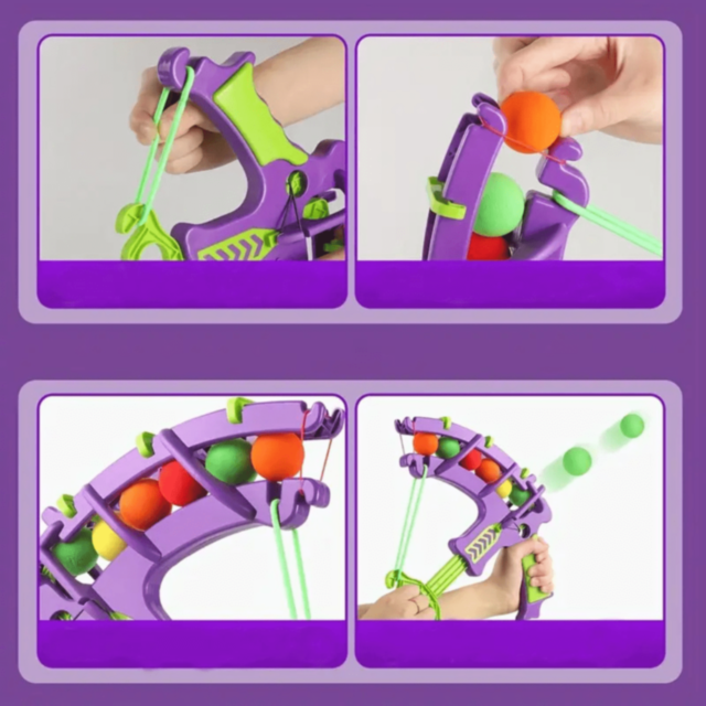 Set Tir cu Arcul și Ținte – Lansator cu Bile Moi Colorate (culoare aleatorie)