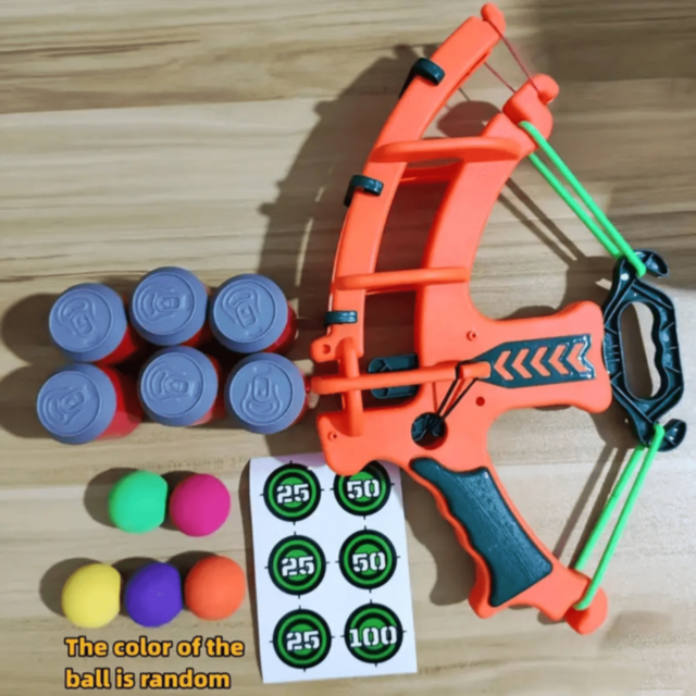 Set Tir cu Arcul și Ținte – Lansator cu Bile Moi Colorate (culoare aleatorie)