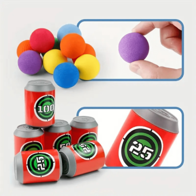 Set Tir cu Arcul și Ținte – Lansator cu Bile Moi Colorate (culoare aleatorie)