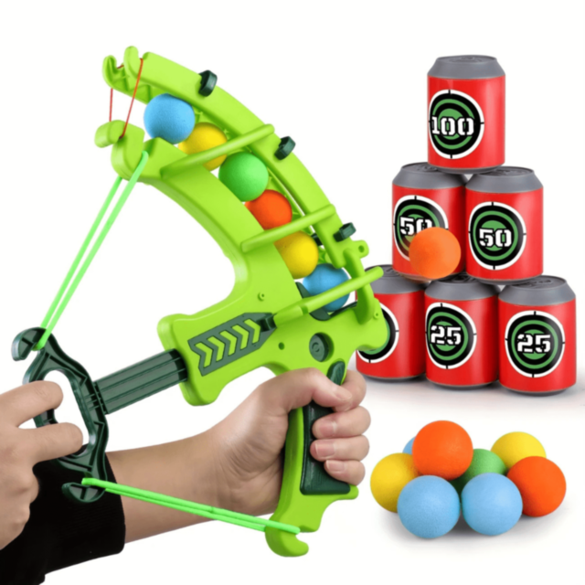 Set Tir cu Arcul și Ținte – Lansator cu Bile Moi Colorate (culoare aleatorie)