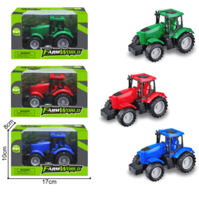 1buc. Tractor Jucărie Farm World Plastic Rezistent cu Roți Mari (culoare aleatorie)