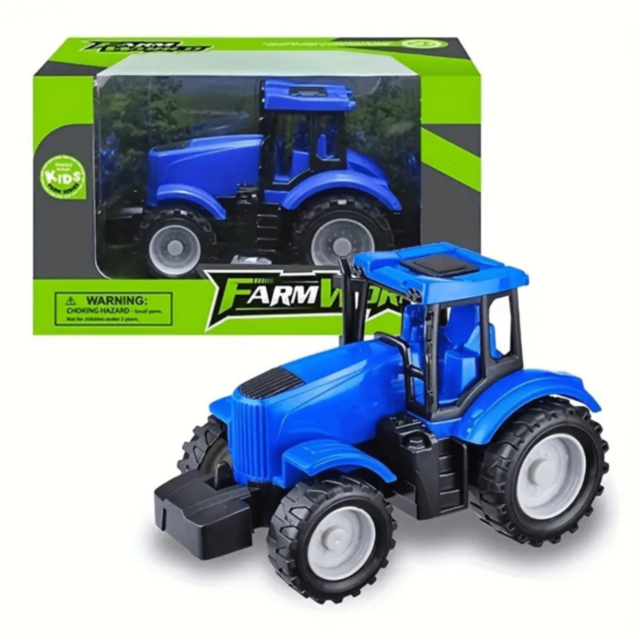 1buc. Tractor Jucărie Farm World Plastic Rezistent cu Roți Mari (culoare aleatorie)