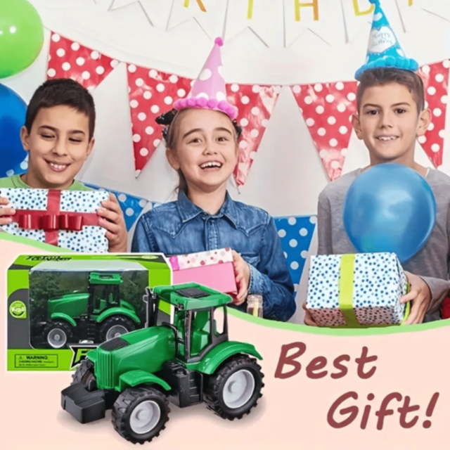 1buc. Tractor Jucărie Farm World Plastic Rezistent cu Roți Mari (culoare aleatorie)