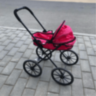 Cărucior Păpuși Roz Cu Roți Mari Silențioase