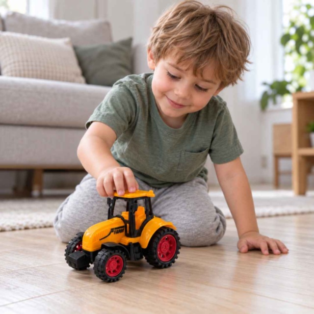 Tractor de jucărie cu inerție pentru mici fermieri