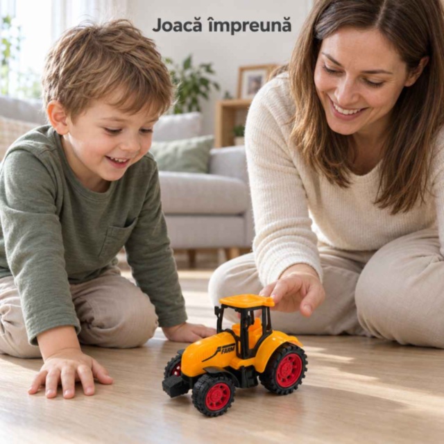Tractor de jucărie cu inerție pentru mici fermieri