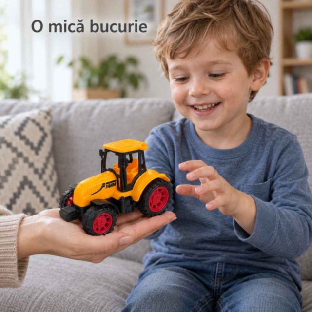 Tractor de jucărie cu inerție pentru mici fermieri