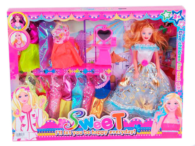 Barbie cu 11 Ținute și Oglindă