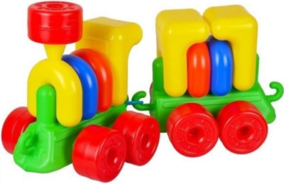Tren cu Vagon de Asamblat din Figuri Multicolore  | image