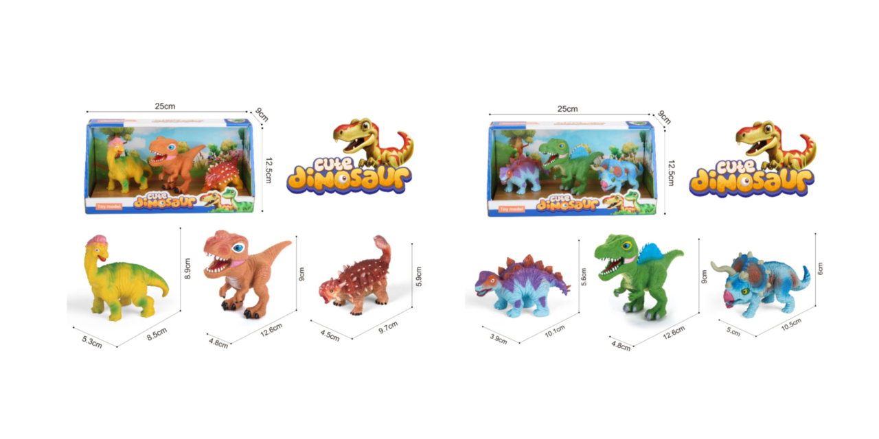 Dinozauri, set 3 Figurine Multicolore