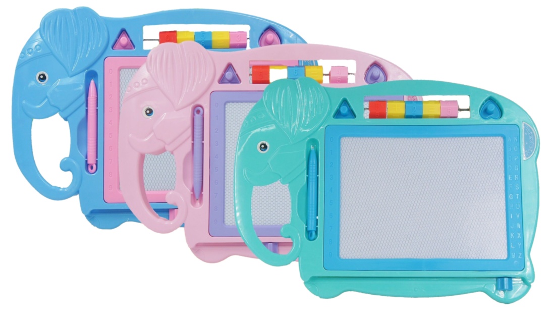 Tabla Magnetică de Scris și Desenat cu 2 Ștampiluțe și Numărătoare, 34cm 