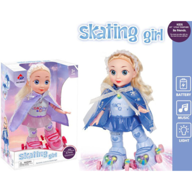 Păpușa Pe Role cu Lumină și Muzică – Skating Girl
