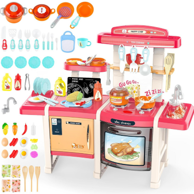 Bucătărie Interactivă pentru Copii cu Efecte Realiste și Set de 45 de Piese | image