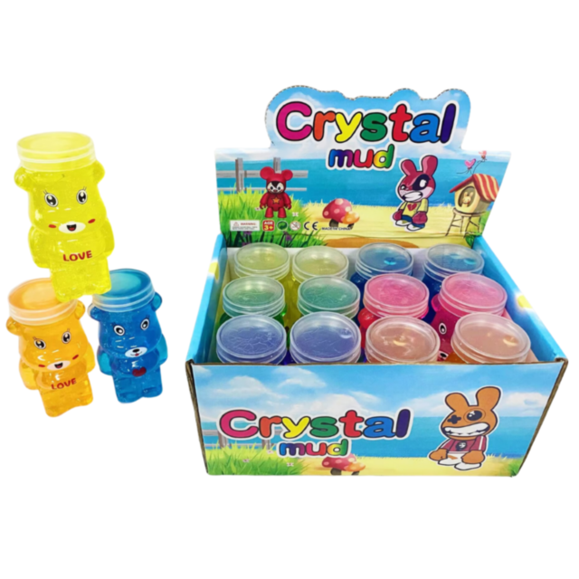 12 buc. Slime cu Cristale în Formă de Ursuleț 