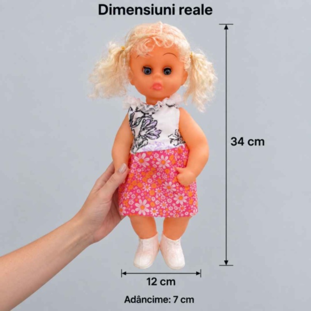 Păpușă de 34 cm cu ochelari și stetoscop