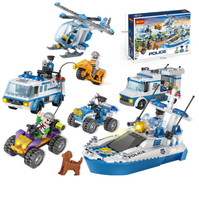 Mega Set de Construcție, "Poliție: Urmărirea Hoților" 862 piese