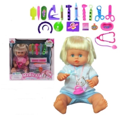 Păpușa  la Oliță  Interactivă, cu 4 Sunete Realiste și cu Trusa Doctorului | image