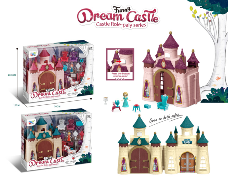 Castel Medieval cu Figurine, Mobilă și Accesorii, sunete și lumini