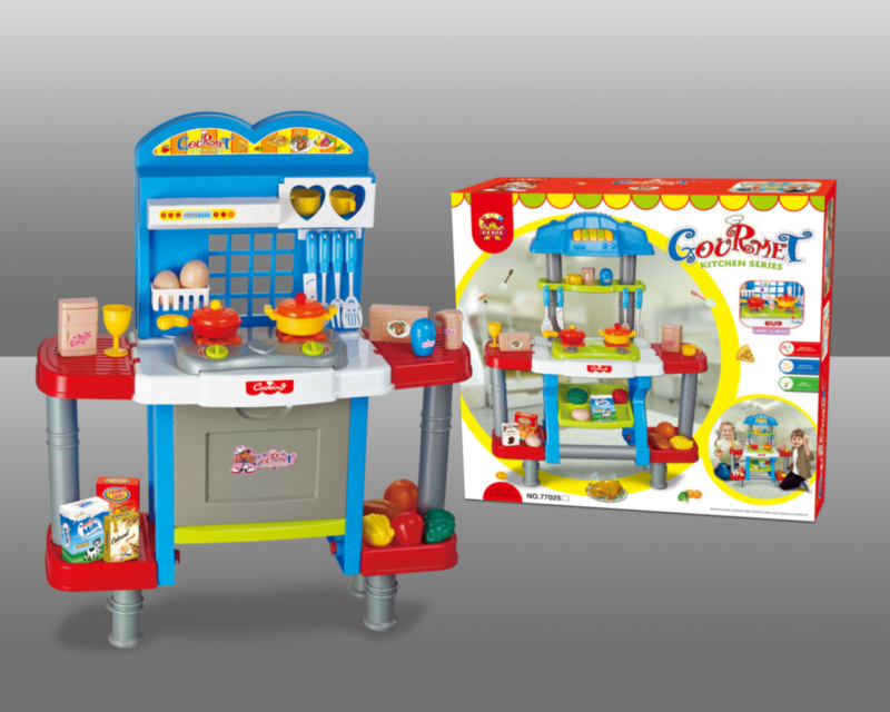 Mega Bucătărie Interactivă cu Aragaz, Cuptor, Tacâmuri, Produse Alimentare