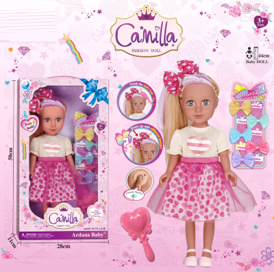 Păpușă din Vinil cu Set de Bentițe, Sunete, 45cm | image