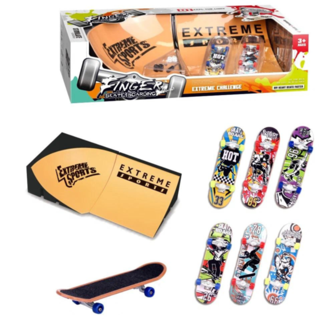 Set skateboard degete „Extreme Sports” – accesorii și rampe incluse