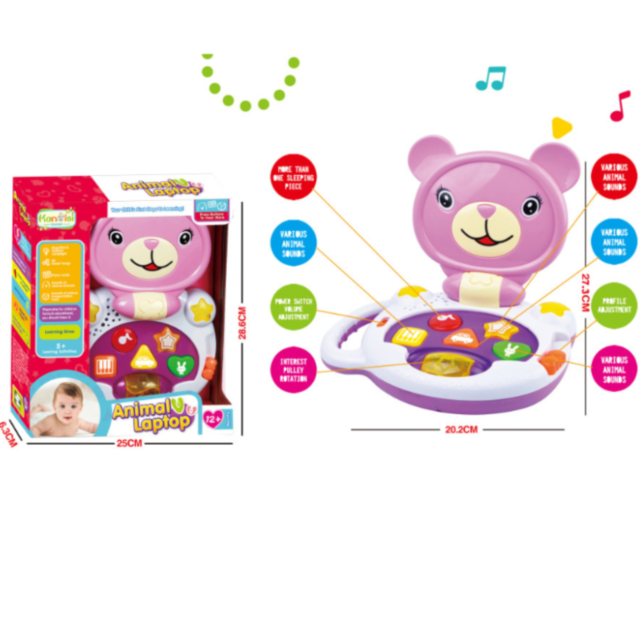 Laptop Interactiv pentru Copii "Animal Laptop" cu Sunete și Lumină