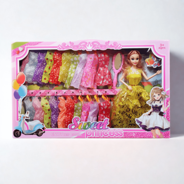 Păpușă Sweet Princess Set Rochii Fashion Colorate (culori rochii aleatorii)