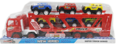 Mega Camion cu Trailer și 6 Mașinuțe, 56cm | image