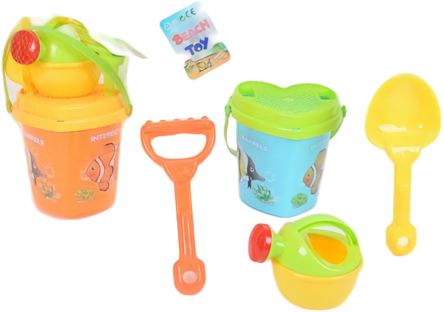 Găletușă cu 4 Accesorii de Nisip, 26cm 