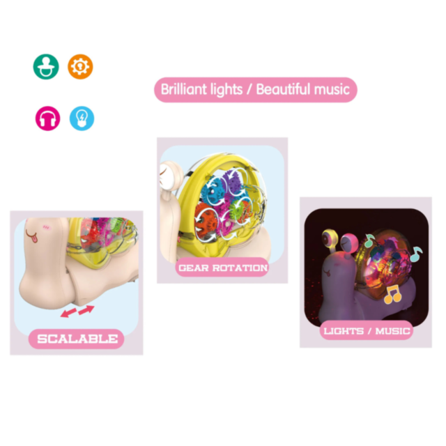 Melc Interactiv cu Lumină și Sunet - Gear Snail