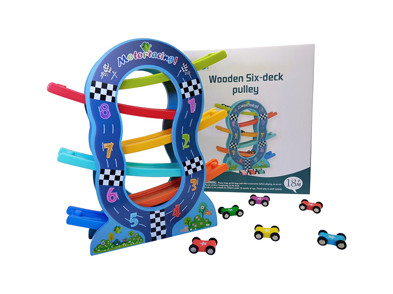 Rampa cu 6 Trepte cu Mașinuțe din Lemn