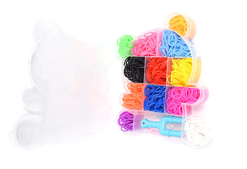 Set creativ elastice pentru bratari, cu suport pentru accesorii de inchidere