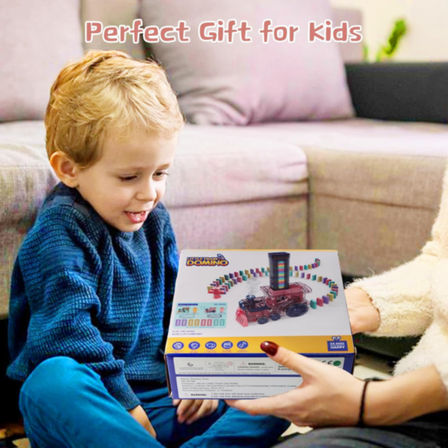 Tren Domino cu Locomotivă cu Aburi și Lumină