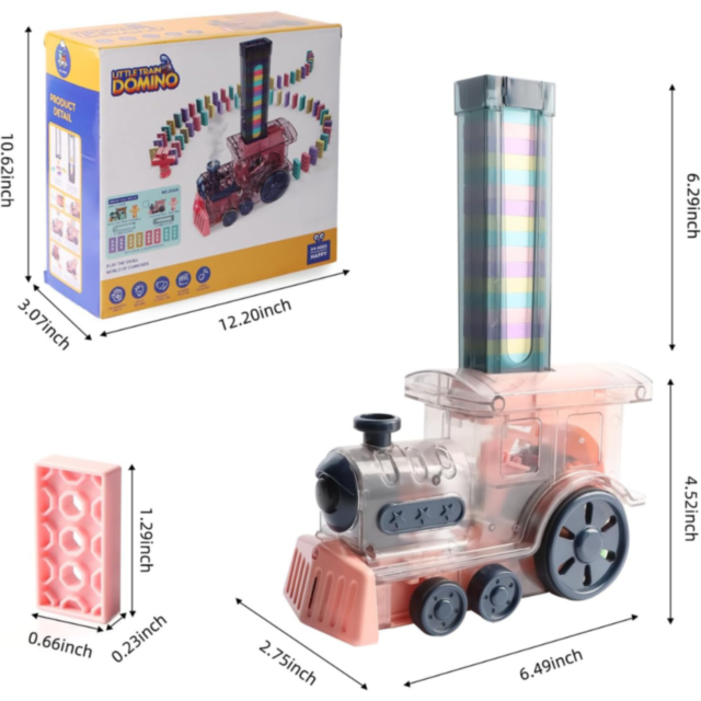 Tren Domino cu Locomotivă cu Aburi și Lumină