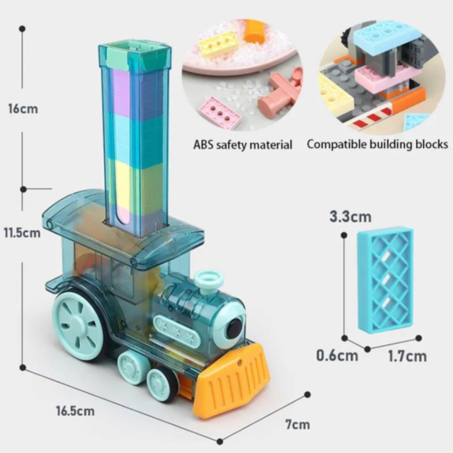 Tren Domino cu Locomotivă cu Aburi și Lumină