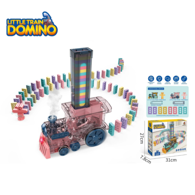 Tren Domino cu Locomotivă cu Aburi și Lumină