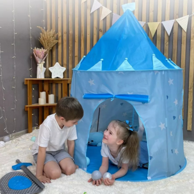 Cort de Joacă Castel Albastru pentru Copii – Aventură și Imaginație Acasă sau în Aer Liber