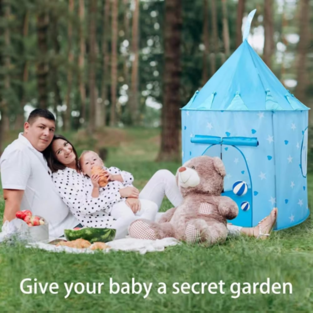 Cort de Joacă Castel Albastru pentru Copii – Aventură și Imaginație Acasă sau în Aer Liber