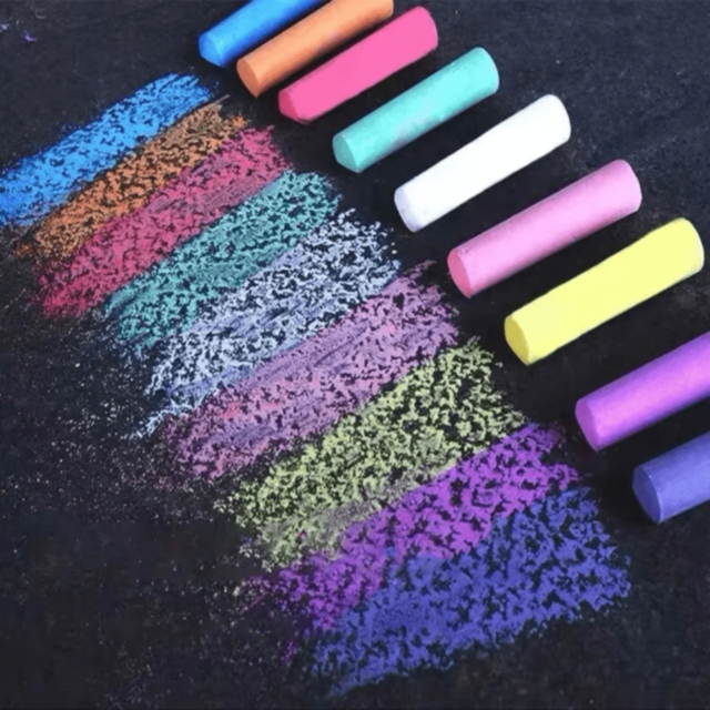 Creta Colorată pentru Trotuar 12 Bucăți