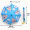 Umbrelă automată pentru copii cu prințesă, unicorni și fluier