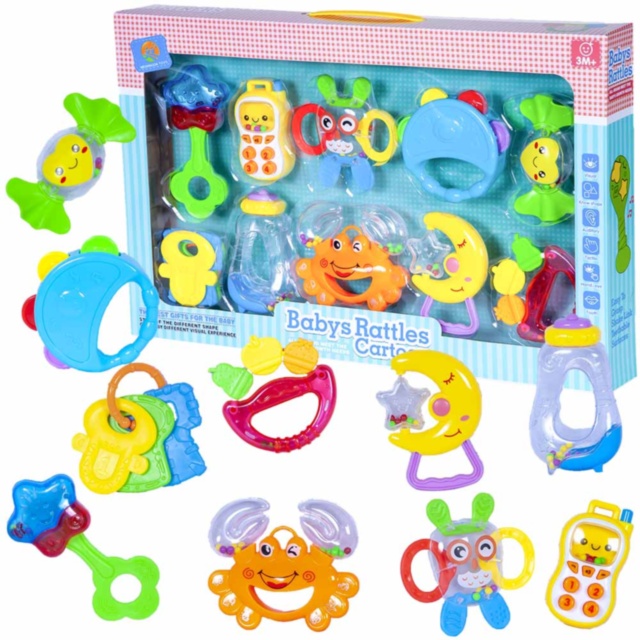 Set 10 Zornăitoare Multicolore, 5 pentru Dentiție