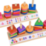 Joc Montessori de Sortare și Potrivire – Forme Geometrice Colorate din Lemn