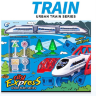 Set Tren Urban City Express cu Șine, Pod și Accesorii (culoare aleatorie)