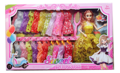 Păpușă Sweet Princess cu 19 Rochii și Oglindă | image