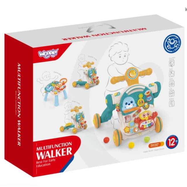 Premergător multifuncțional copii 4 în 1 cu activități (albastru)