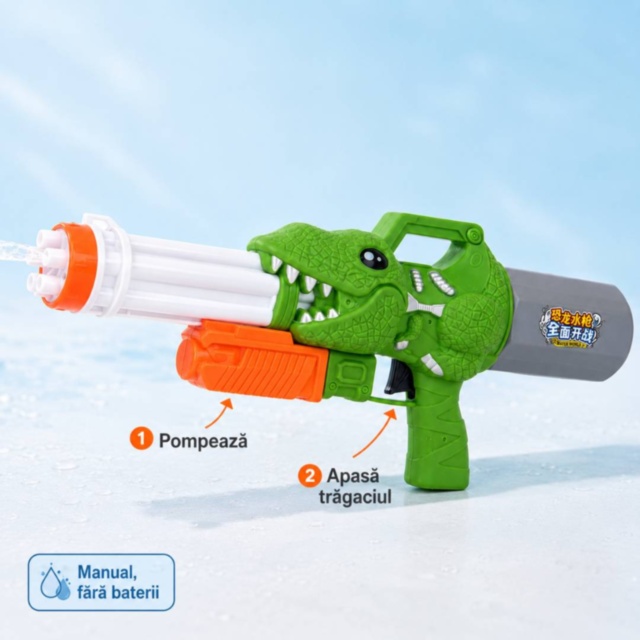 Pistol cu apă dinozaur pentru joacă de vară