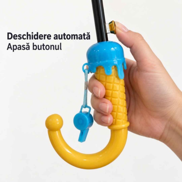 Umbrelă automată pentru copii cu mașinuțe și husă telescopică