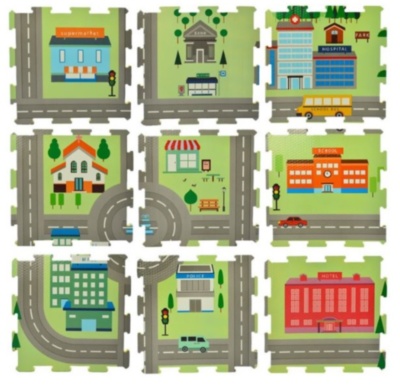 Covoraș Puzzle din Burete cu Desene, 9 Plăci, 60 X 120 cm | image