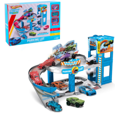 Set Parcare Etajată cu 3 Mașinuțe de Metal | image